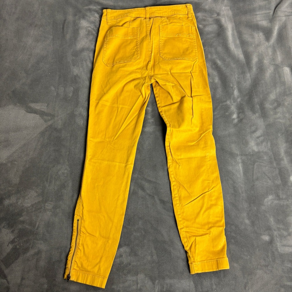 J.Crew Women's 26 Mustard Yellow Skinny Utility Pants Ankle Zip Pockets - Picture 2 of 10
